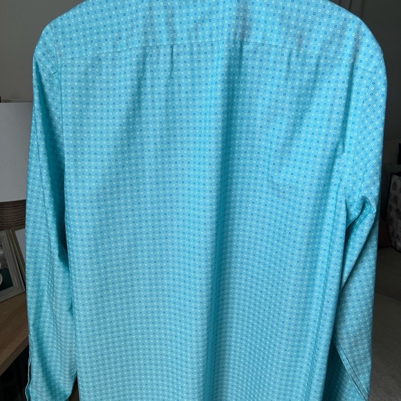 Banana Republic Men’s Teal Longsleeve Patterned Button Up Size L - Picture 7 of 12